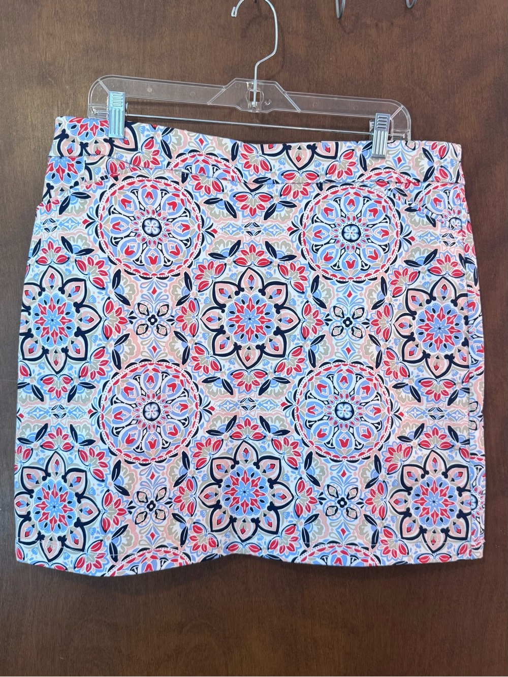 Croft & Barrow Effortless Stretch Skort Size 16 NWT Print Pull-On Pockets - Picture 1 of 9